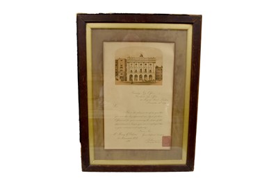 Lot 303 - A framed and glazed agency appointment letter