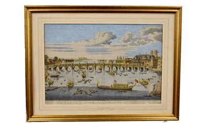 Lot 310 - Two later coloured framed and glazed etchings