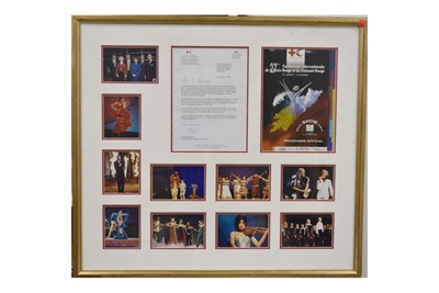 Lot 321 - Framed and glazed letter and photographs for the Standing Commission of The Red Cross and Red Crescent