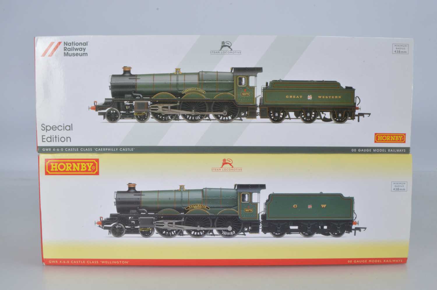 Lot 29 - Hornby (China) boxed 00 Gauge GWR green Castle Class Locomotives and Tenders (2)