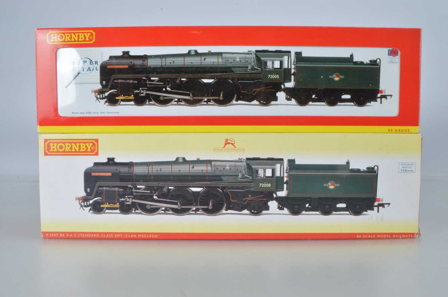 Lot 44 - Hornby (China) boxed 00 Gauge BR green Clan Class Locomotives and Tenders (2)