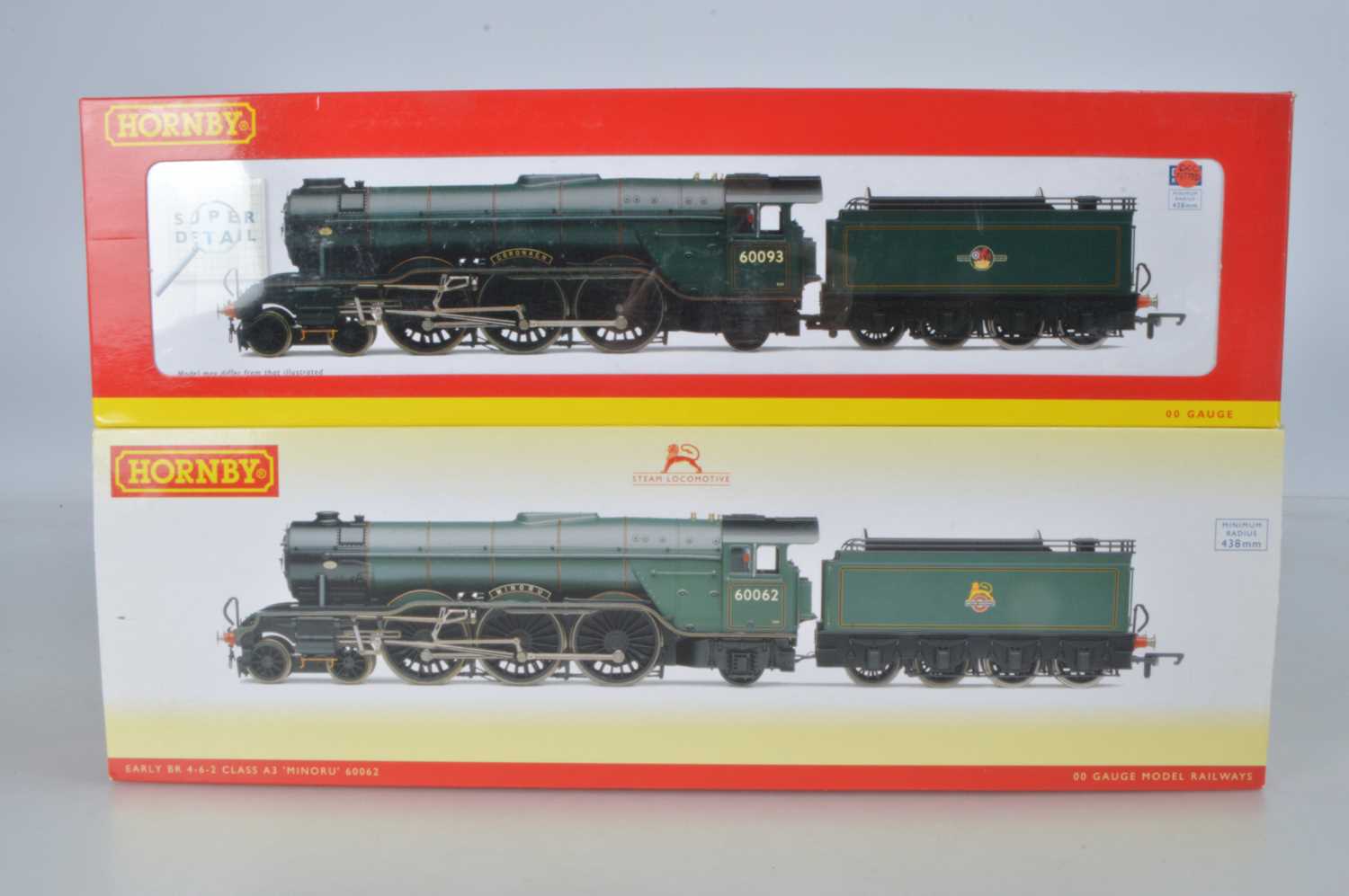 Lot 56 - Hornby (China) boxed 00 Gauge BR green Class A3 Locomotives and Tenders (2)