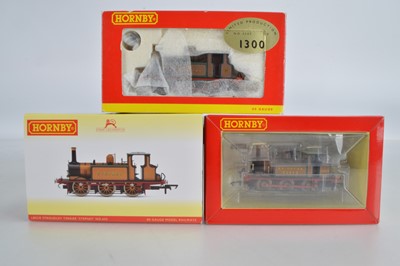 Lot 121 - Three Hornby (China) boxed 00 Gauge LBSC/BR umber and ochre Terrier 0-6-0 Tanks (3)