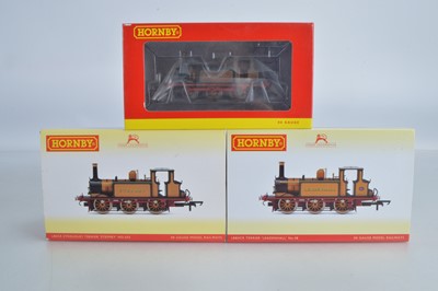 Lot 122 - Three Hornby (China) boxed 00 Gauge LBSC/BR umber and ochre Terrier 0-6-0 Tanks (3)
