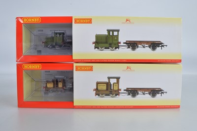Lot 133 - Pair of Hornby (China) boxed 00 Gauge Ruston and Hornsby Diesel Shunter with Flat truck (2)