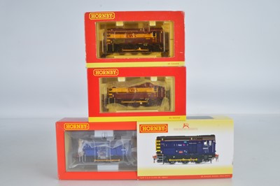 Lot 135 - Three Hornby (China) boxed 00 Gauge Class 08 Diesel Shunters EWS and First Rail Liveries (3)