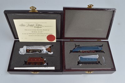 Lot 158 - Bachmann boxed 00 Gauge Ltd Ed Class A4 and Royal Scot Class Steam Locomotives and Tenders (2)