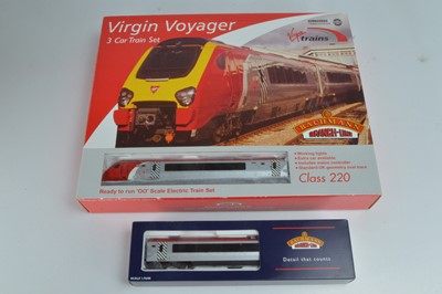 Lot 165 - Bachmann boxed 00 Gauge Bombardier Virgin 3-Car Train Set and additional Coach (2)
