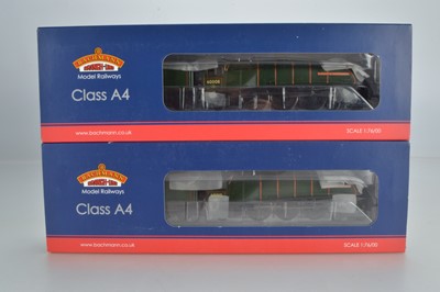Lot 174 - Bachmann boxed 00 Gauge BR green late crest Class A4 Locomotives and Tenders 8 DCC (2)
