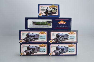 Lot 188 - Bachmann boxed 00 Gauge LNER and BR green and black Four Class V1/V3 2-6-2T and Class J72 0-6-0 Tank Engines and Class B1 4-6-0 Locomotive and Tender (6)