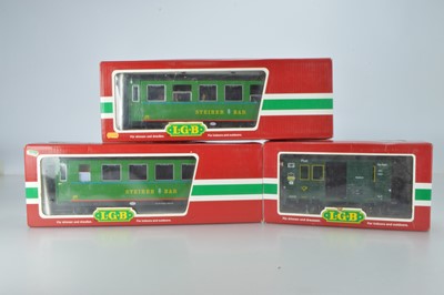 Lot 447 - LGB Steiermärkische Landesbahnen Bar cars and Swiss Post Van (3)