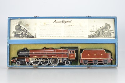 Lot 664 - Hornby O Gauge 3-Rail LMS lined maroon 4-6-2 Princess Class 'Princess Elizabeth' Locomotive and tender