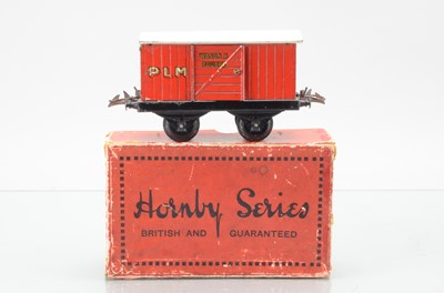 Lot 678 - French Hornby O Gauge PLM red Wagon A Poudre