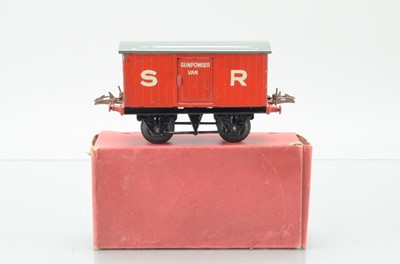 Lot 679 - Hornby O Gauge SR Gunpowder Van in incorrect box