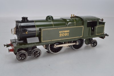 Lot 683 - Hornby O Gauge Southern lined green E220 3 Rail Electric 20 V mechanism 4-4-2 Tank Locomotive  No 2091