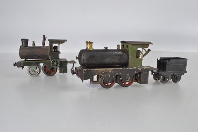 Lot 713 - A Ernst Plank O Gauge Live Steam '0-4-0' uncommon steam turbine Locomotive with trademark to the burner, together with a Ernst Plank '0-4-0' 'Power ' loco and Tender with oscillating cylinder to cab