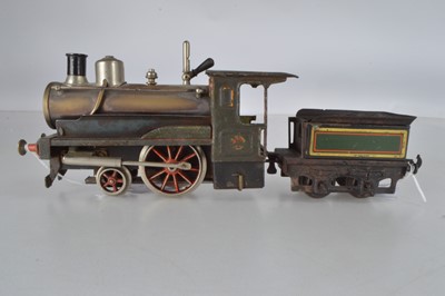 Lot 714 - A Carette O Gauge Live steam 'Stock leg' '2-2-0' with twin oscillating cylinders and twin wick spirit burner