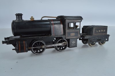 Lot 717 - A Bing O Gauge Live steam '0-4-0' single Cylinder, Black lined LNWR, No 2663