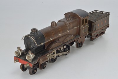 Lot 735 - Marklin O Gauge '4-4-0 Locomotive and Tender, NBR (North British Railways) lined brown 'Atlantic' No