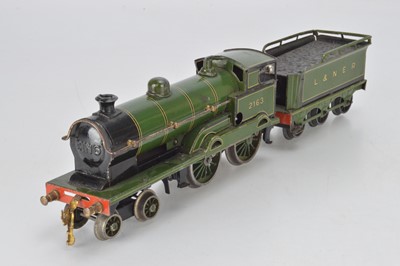 Lot 746 - Bing O Gauge 4-4-0 Locomotive and Tender, LNER, No 2163