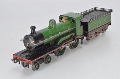 Lot 756 - Bing for Gamages, O Gauge 4-4-0 Locomotive and Tender, GNR Ivatt class D1, No 1373
