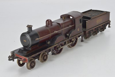 Lot 757 - Bing for Bassett Lowke, O Gauge 4-4-0, Locomotive and tender In Midland Maroon livery, No 999