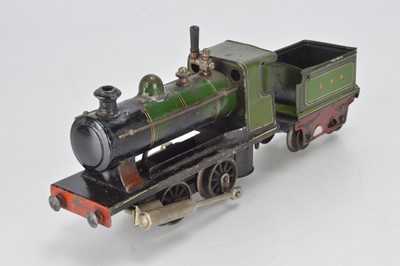 Lot 759 - Marklin O Gauge Live steam '0-4-0' Locomotive and Tender, GNR
