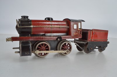 Lot 770 - Marklin O Gauge '0-4-0, Locomotive and Tender, lined red, No 970