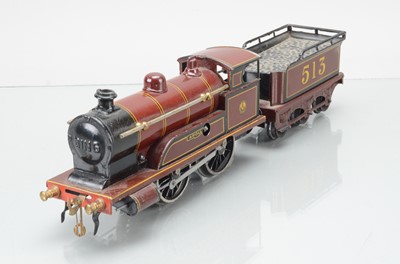 Lot 774 - Bing O Gauge 0-4-0, Locomotive and Tender, in Midland railway lined maroon, 'Apollo' No 513