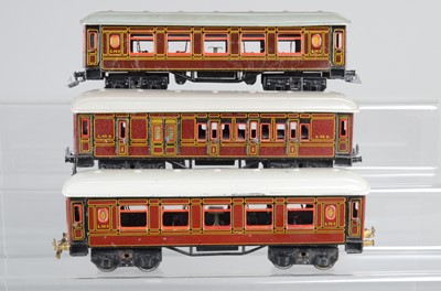 Lot 783 - Bing O Gauge Saloon Coaches, LMS, 2 x dining salons and 1 x Brake Coach (3)