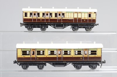 Lot 785 - Bing for Bassett Lowke O Gauge 1921 series coaches, (2)