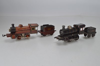 Lot 794 - Bing O gauge,  0-4-0 Locomotive and tender, LMS, No 2163, together with another Bing 0-4-0 Locomotive and Tender , LNWR, (2)