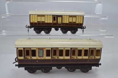 Lot 804 - Bing O gauge Shortee LNWR, 1st/3rd and All Brake, (2)