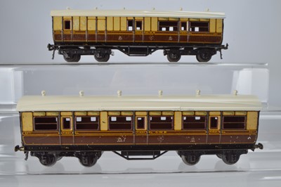 Lot 810 - Bing for Bassett Lowke 1924 series GWR coaches, 1 x all 1st and all 3rd Brake (2)