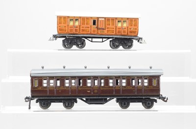 Lot 840 - Bing O Gauge All Brake LNER, No 264 and a Bing for Bassett Lowke 1921 series GWR All 1st corridor coach, No 132 (2)