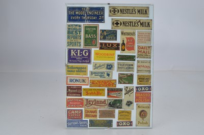 Lot 852 - A qty of Bassett Lowke and similar O Gauge miniature metal advertising signs, to include 'Suttons Seeds', 'OXO', 'Whitebreads Ale and Stout', (39)