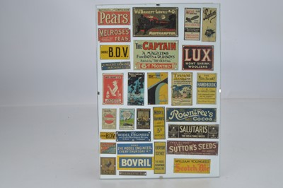 Lot 853 - A qty of Bassett Lowke and similar O gauge miniature metal advertising signs, to include 'Rowntrees Cocoa', 'Bovril', 'Singers Sewing Machines', (30)