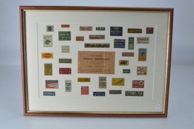 Lot 858 - A qty of framed Bassett Lowke and similar miniature advertising signs, all mounted in frame (37)