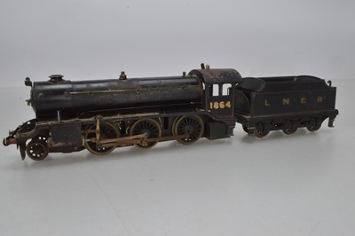 Lot 877 - Bassett Lowke O Gauge 2-6-0 Live steam LNER black lined ‘Mogul’, No 1864