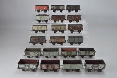 Lot 893 - Kit / commercially built O Gauge open mineral wagons, in cardboard box (20)