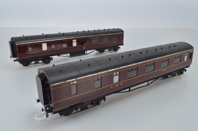 Lot 904 - A  J.B.C Models O Gauge LMS corridor all 3rd Brake, No 1267, and a similar LMS Corridor all 1st No 5982 (2)