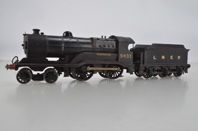 Lot 912 - A Leeds Model Company or similar 4-4-0 Locomotive and Tender, LNER lined black, No 5433 ' Walter Burgh Gane