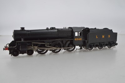 Lot 919 - A kit  / scratch built O Gauge 4-6-0 Locomotive and tender, LMS Stanier Class, finished in black, No 4948