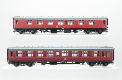 Lot 923 - Heljan O Gauge BR Maroon SK Corridor All 1st, together with a Heljan BR Maroon SK second corridor coach (2)