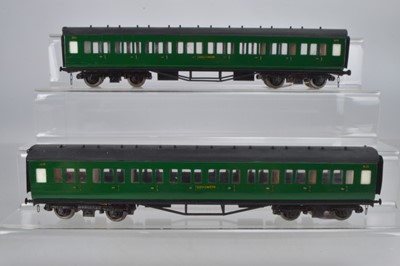 Lot 937 - Kit built O Gauge Sothern Railway side corridor coaches, numbers 3175 and 3177 (2)