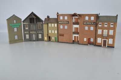 Lot 948 - 0 Gauge scratchbuilt finescale Low relief Victorian style Warehouse and Offices and   offices and two low relief Industrial Units (3)