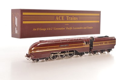 Lot 955 - Ace trains 0 Gauge modern issue E/12 LMS Coronation Class Locomotive "Duchess of Hamilton" 4-6-2