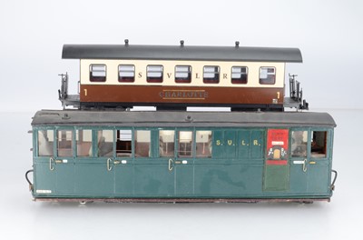 Lot 976 - A Newqida Narrow gauge passenger coach, together with a scratch built passenger coach for the SLVR Railway (2)