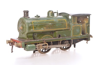 Lot 998 - Carette/Bassett Lowke Gauge 1 Clockwork 0-4-0 green 'Peckett' Tank Loco