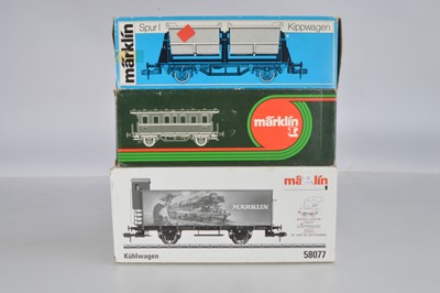 Lot 1002 - Marklin Gauge 1 Wagons and Coach (3)